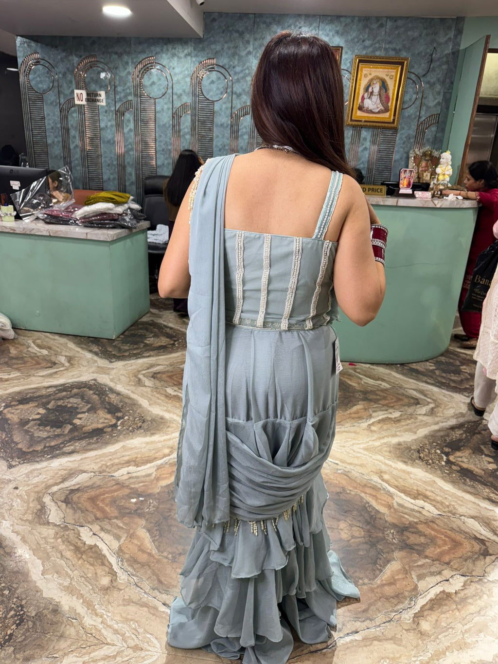 Oscar ruffle drape skirt & blouse