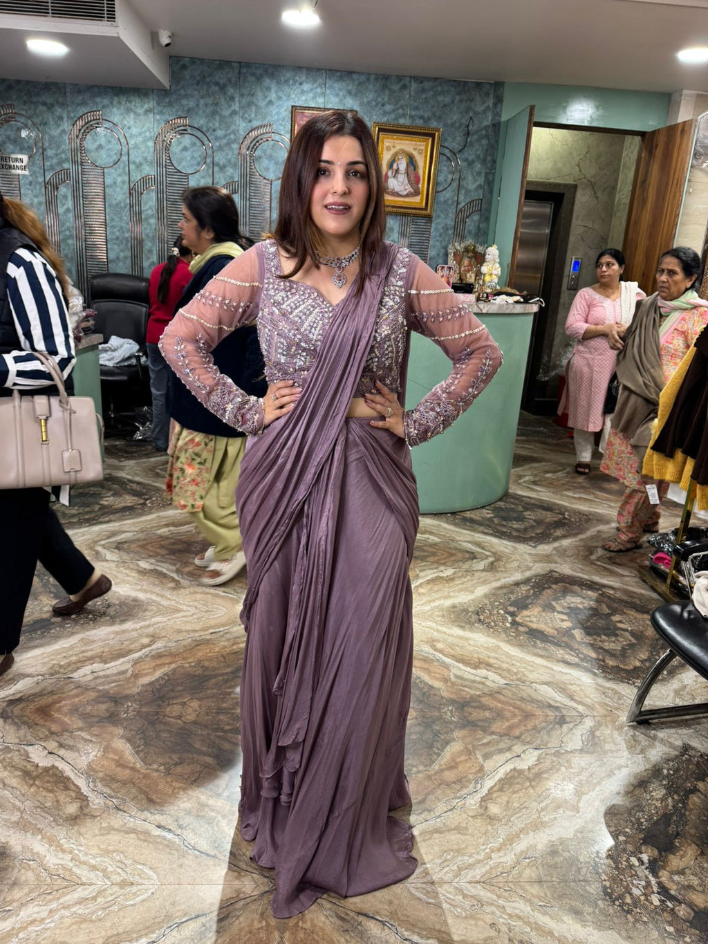 Sona drape skirt set