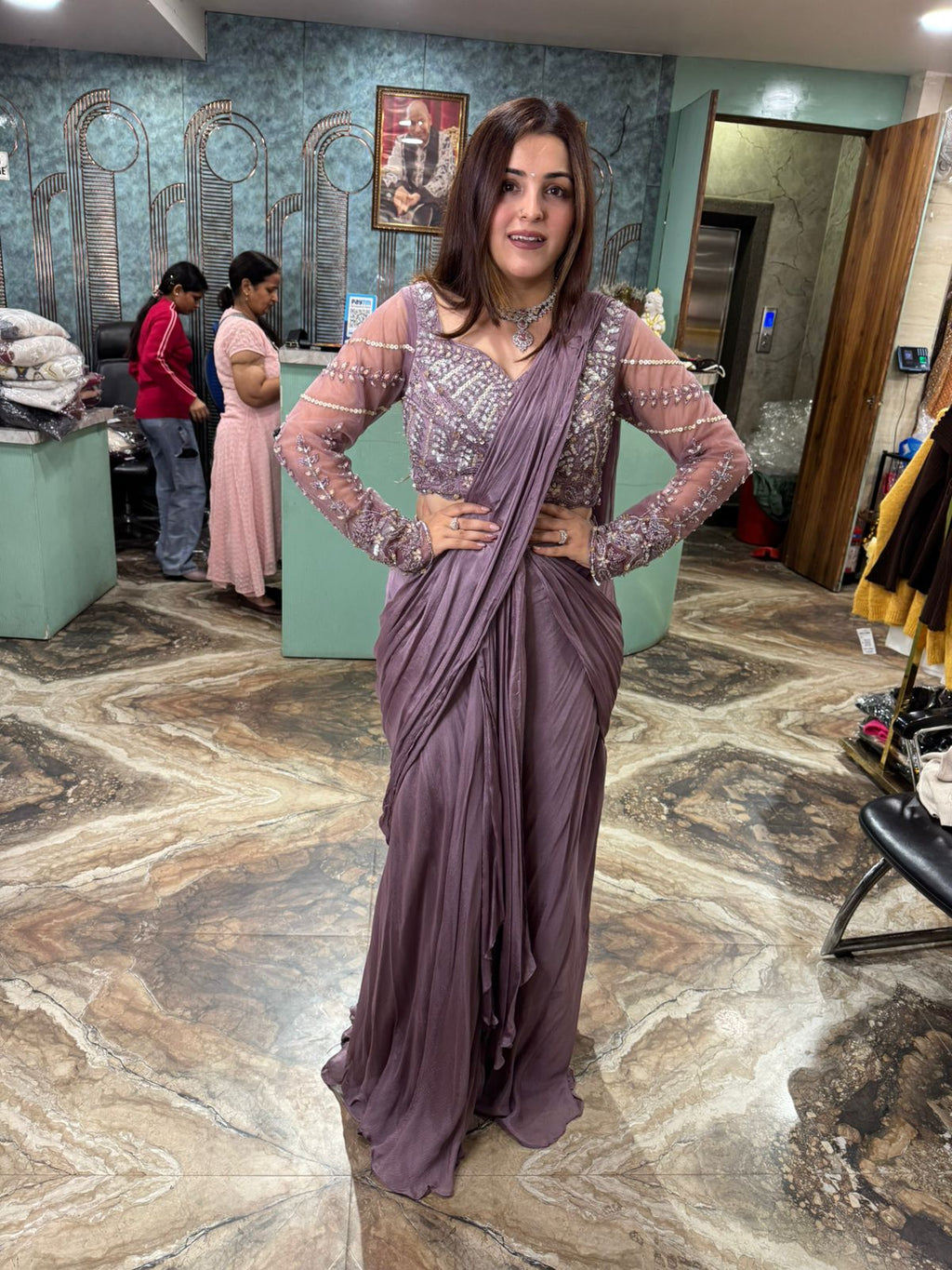 Sona drape skirt set