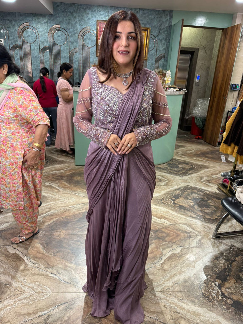 Sona drape skirt set