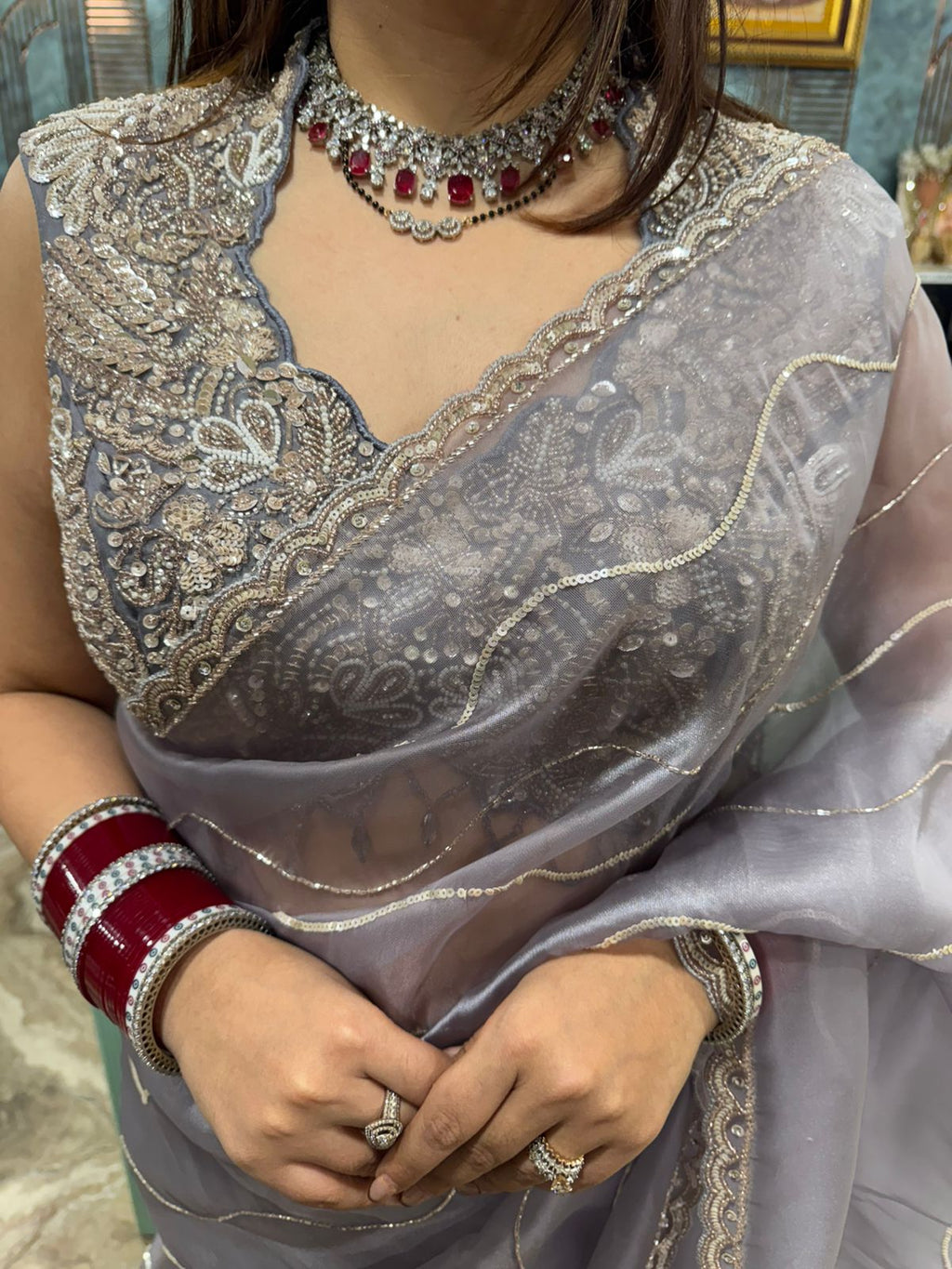 Madison without drape saree set