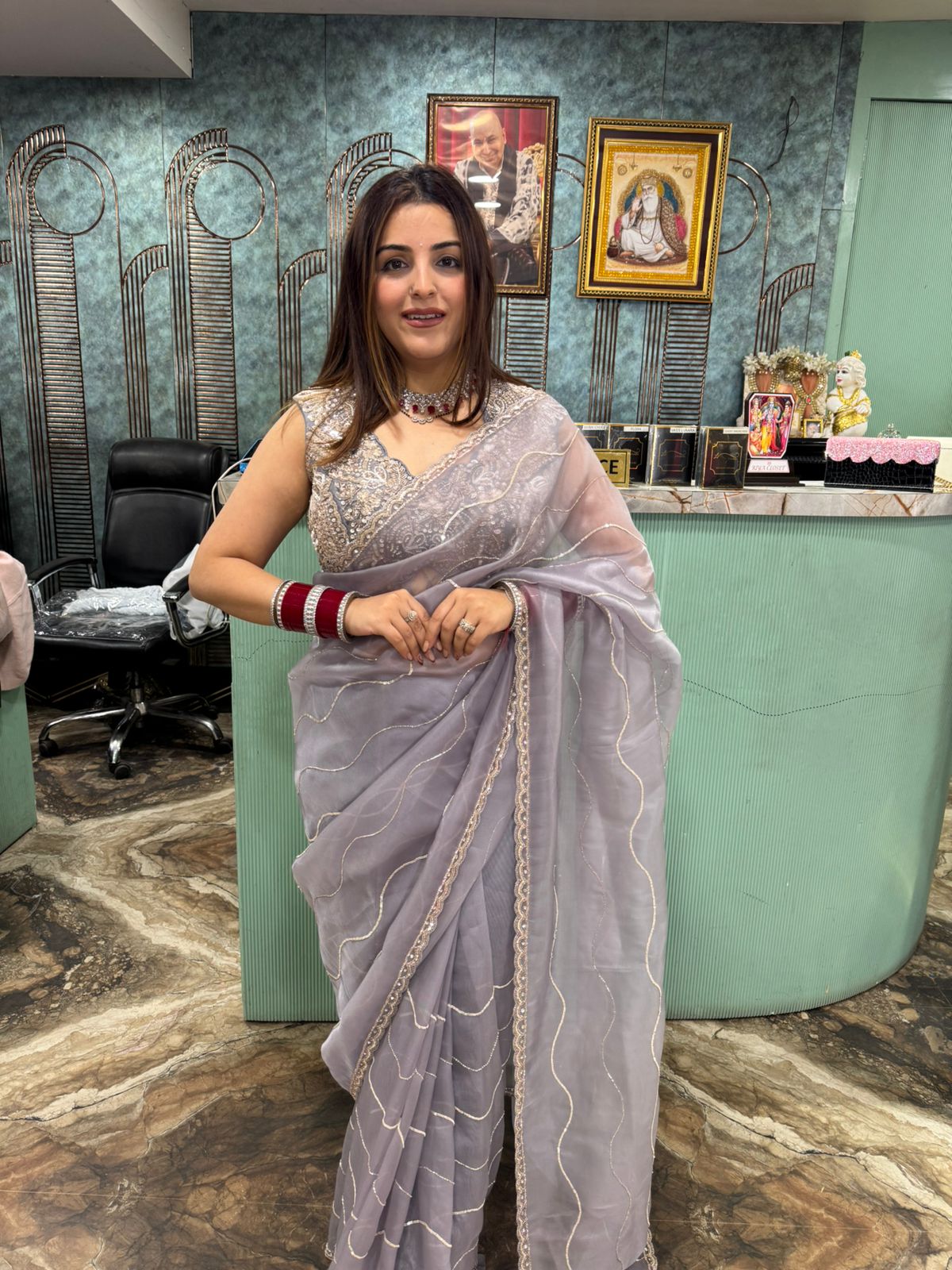 Madison without drape saree set