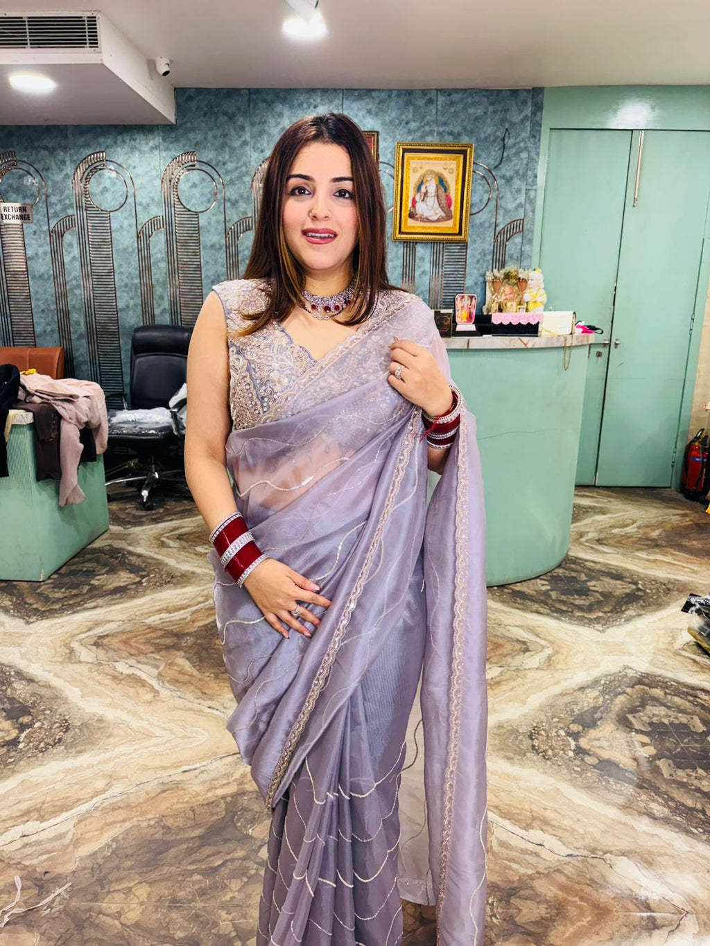 Madison without drape saree set