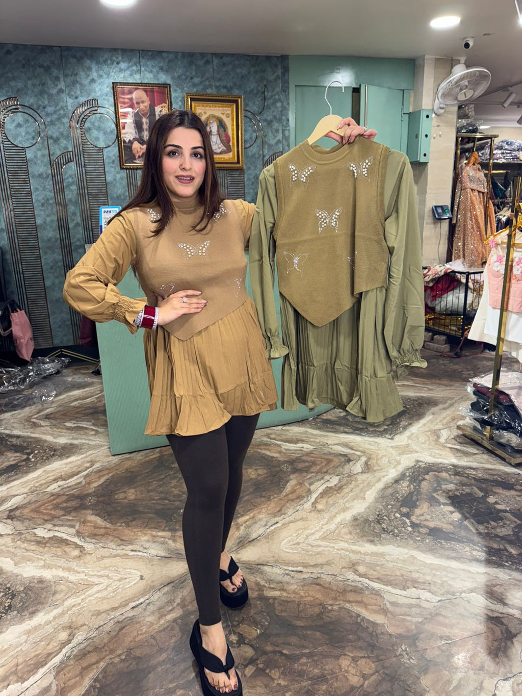 Lottie top with shrug