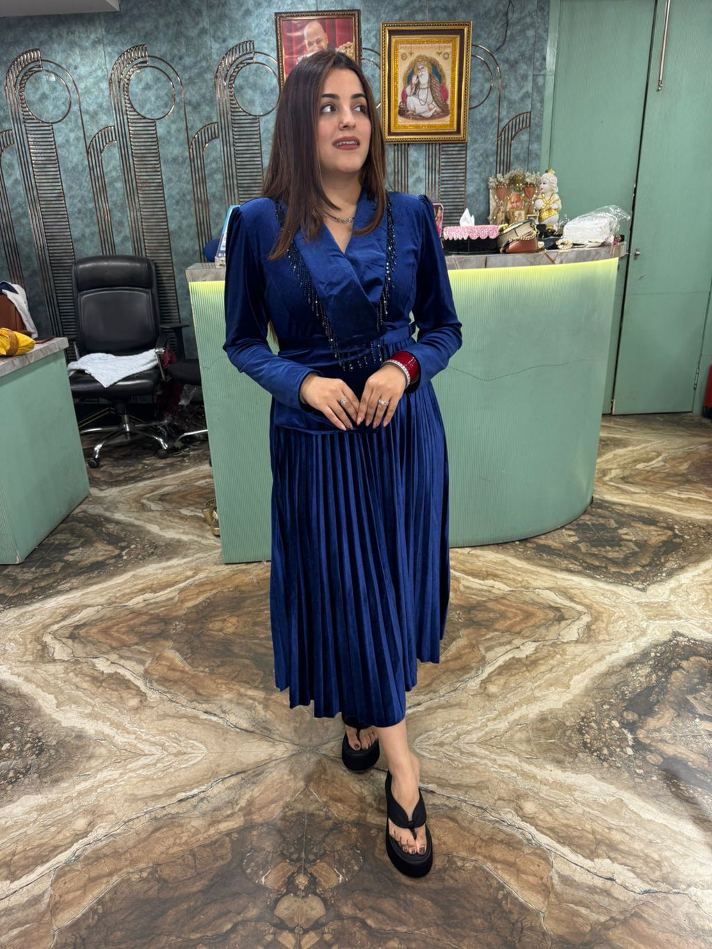 Velvet Grace Midi Dress