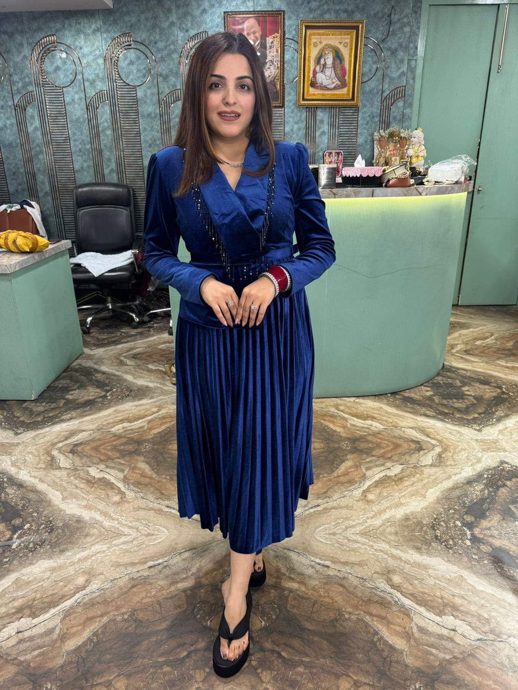 Velvet Grace Midi Dress