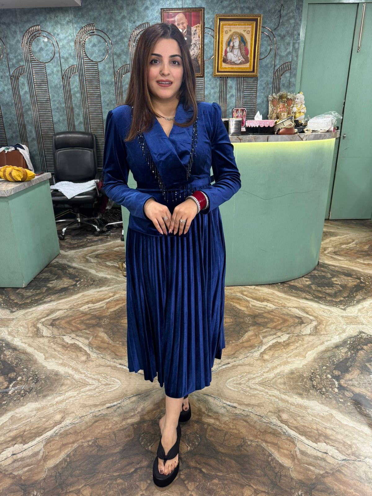 Velvet Grace Midi Dress