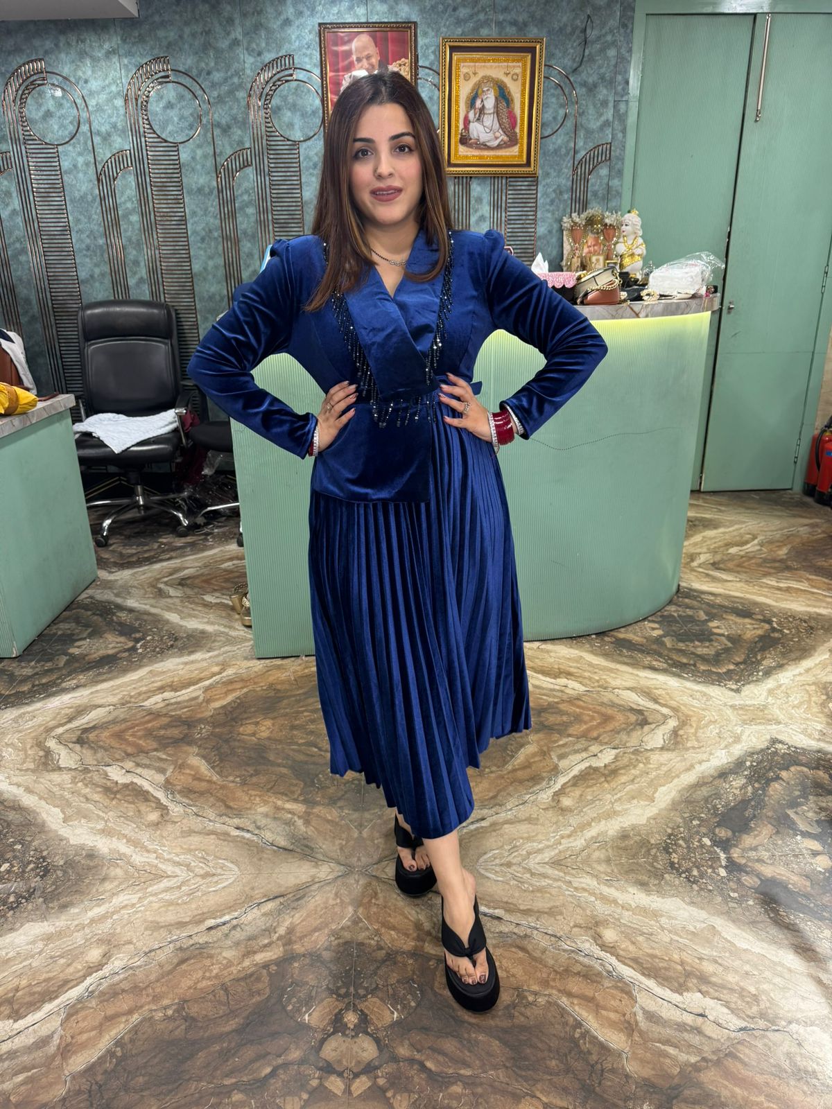 Velvet Grace Midi Dress