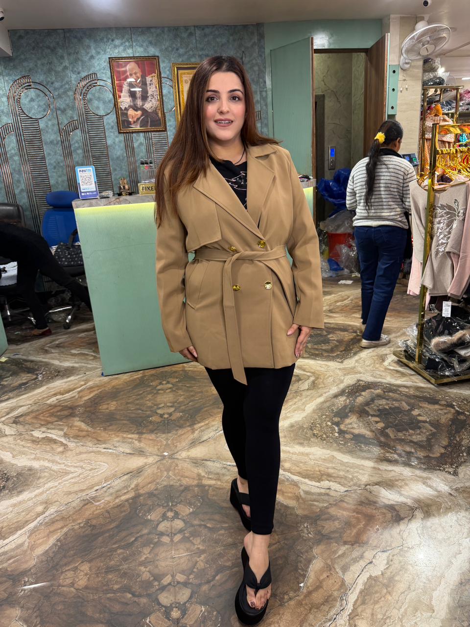 Classic Belted Trench-Style Winter Coat