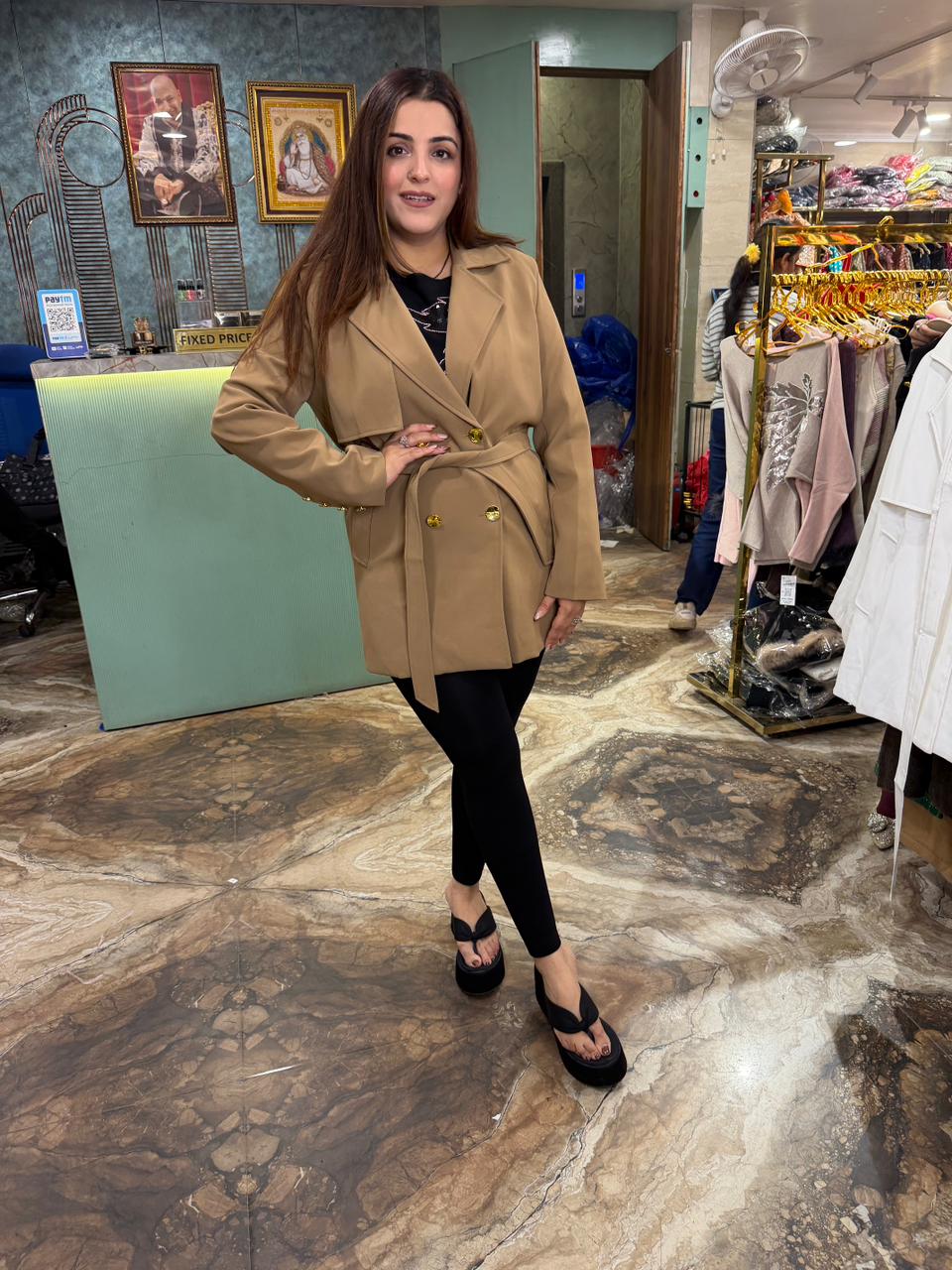 Classic Belted Trench-Style Winter Coat