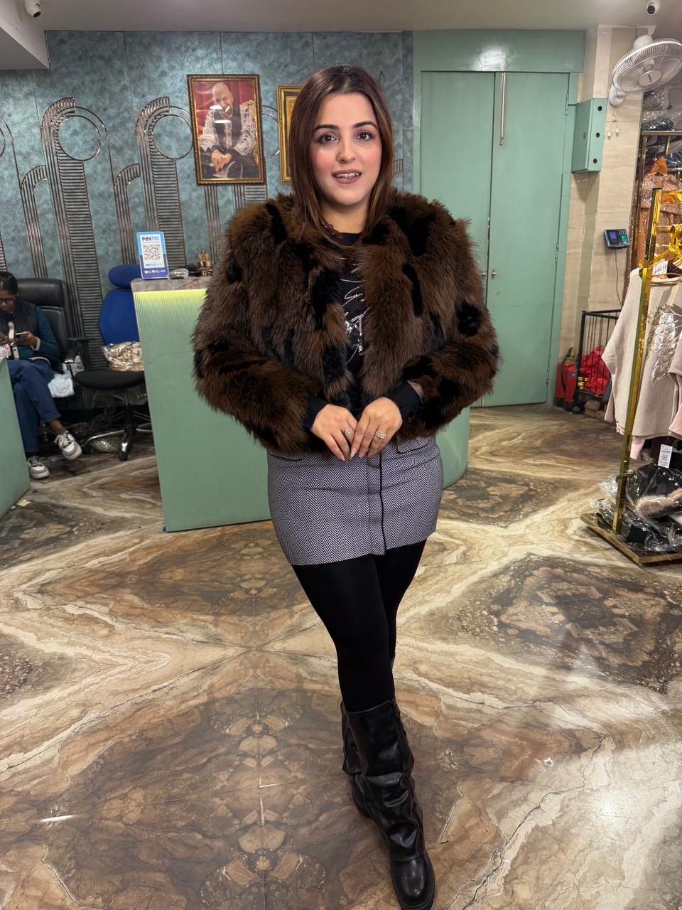 Luxury Multi-Tone  Fur Jacket