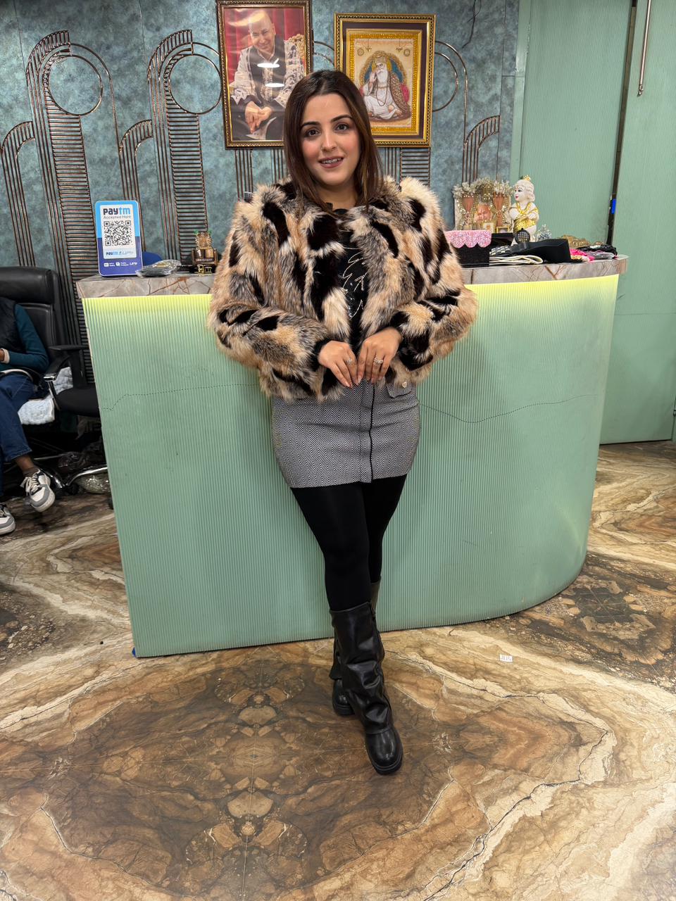 Luxury Multi-Tone  Fur Jacket