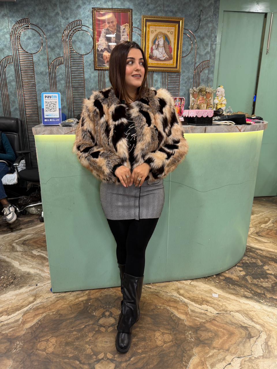 Luxury Multi-Tone  Fur Jacket