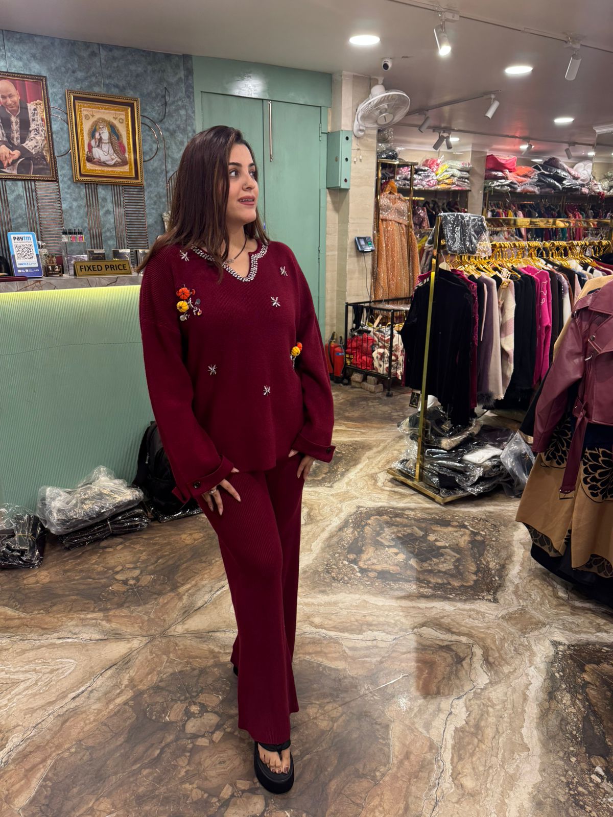 Embroidered Winter Knit Co-Ord Set