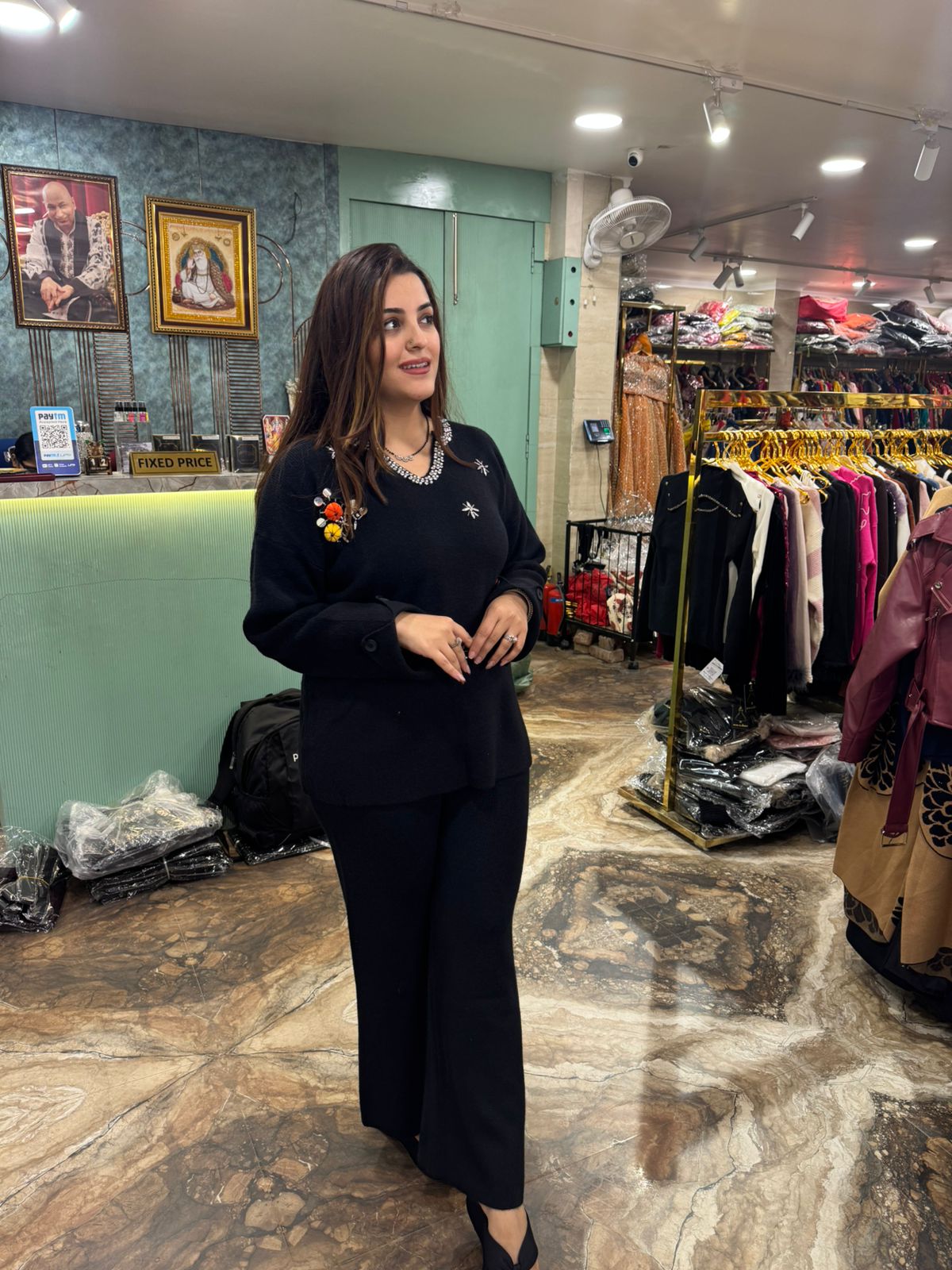 Embroidered Winter Knit Co-Ord Set