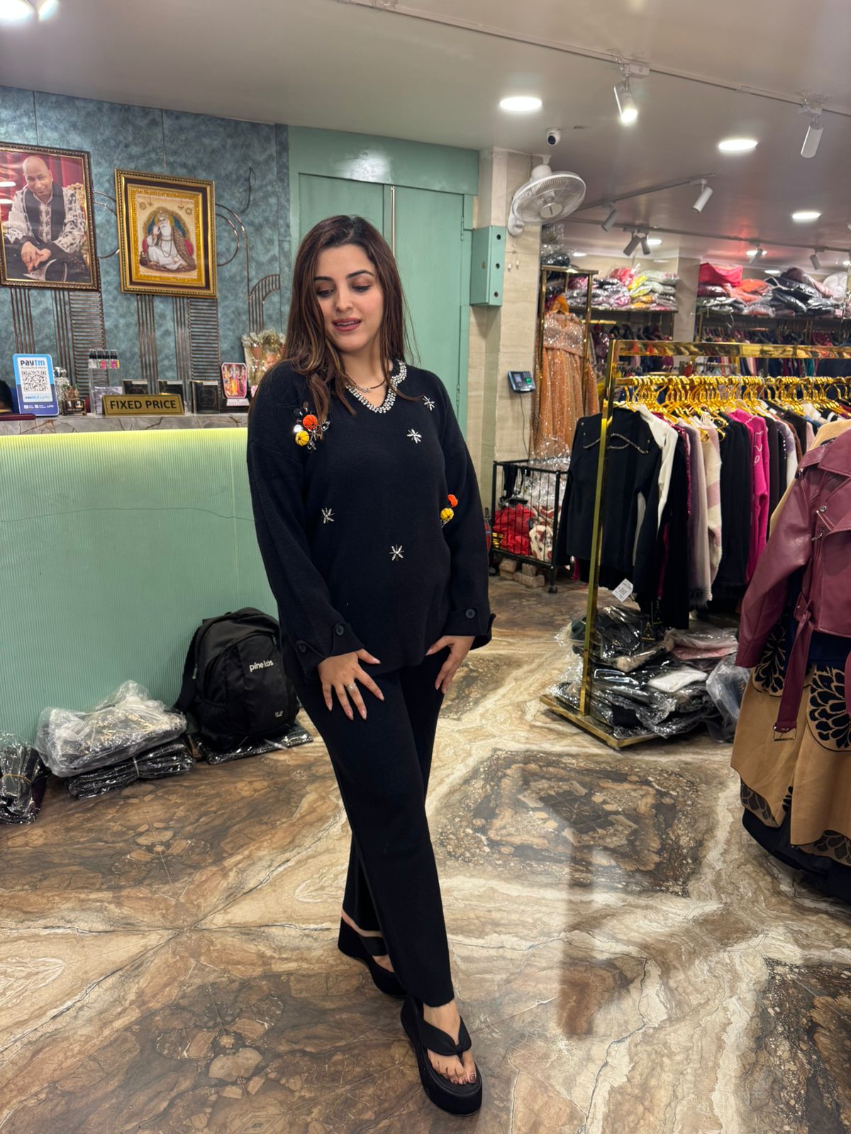 Embroidered Winter Knit Co-Ord Set