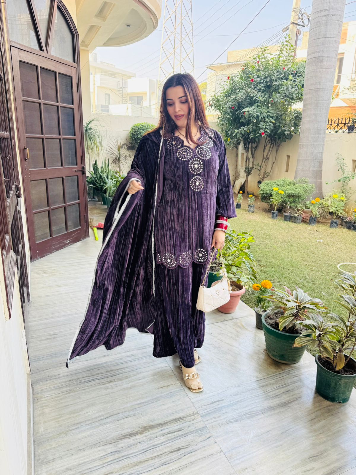 Noor Mirror-Work Kurta Set with Dupatta