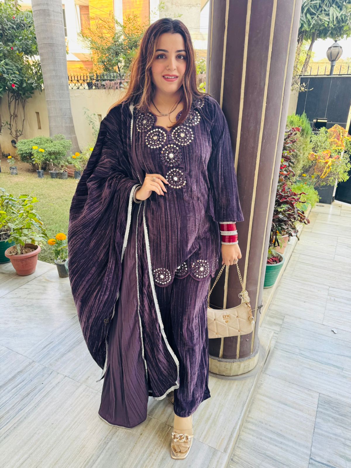 Noor Mirror-Work Kurta Set with Dupatta