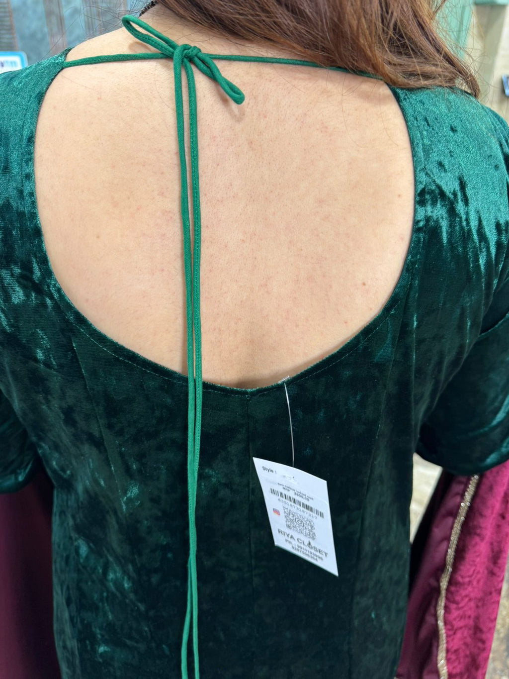 Emerald anarkali with contrast Dupatta