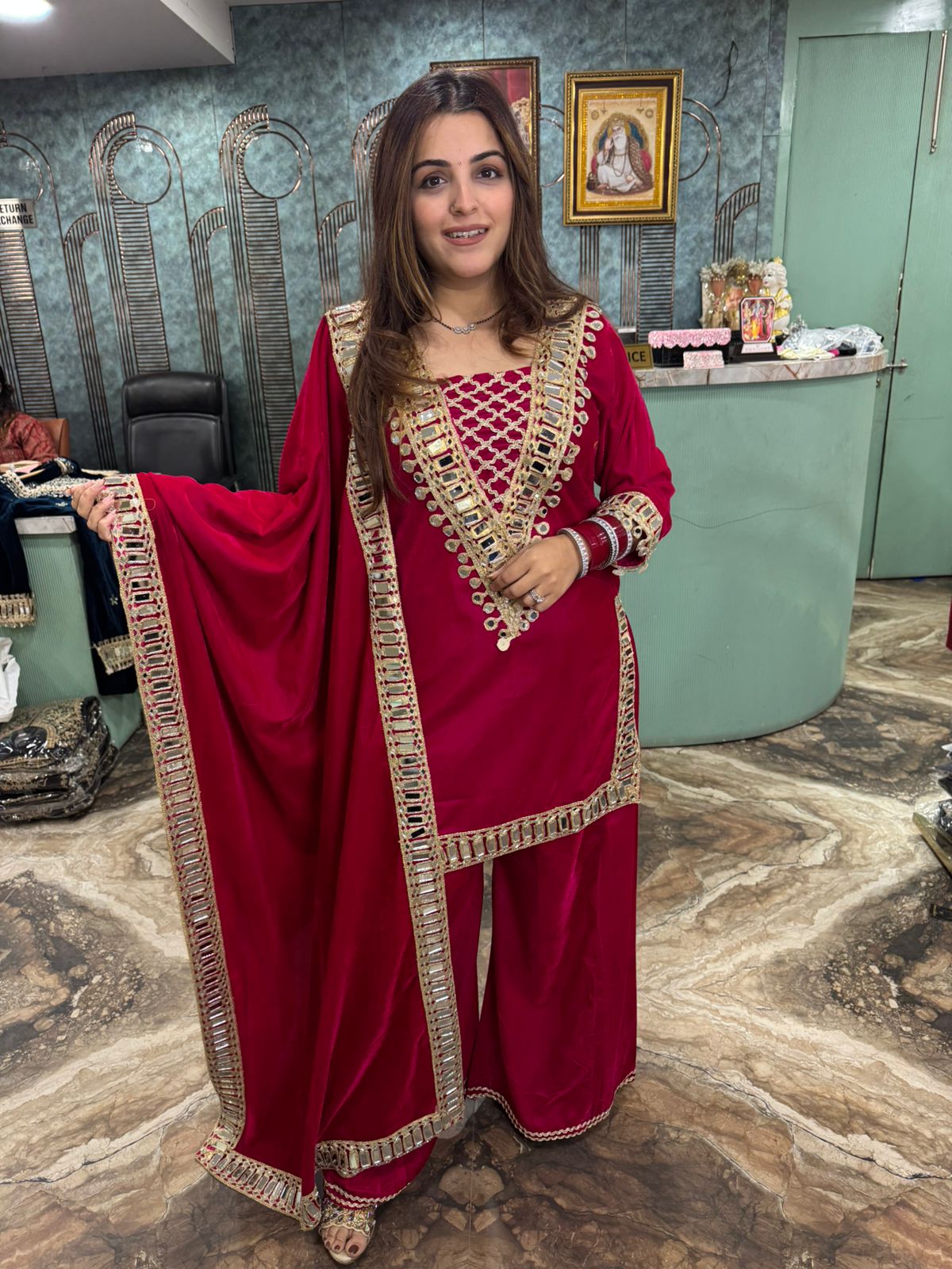 Niharika Mirror-Lace Kurti set