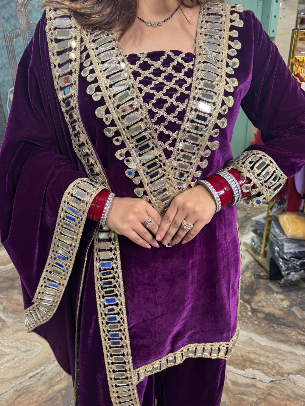 Niharika Mirror-Lace Kurti set