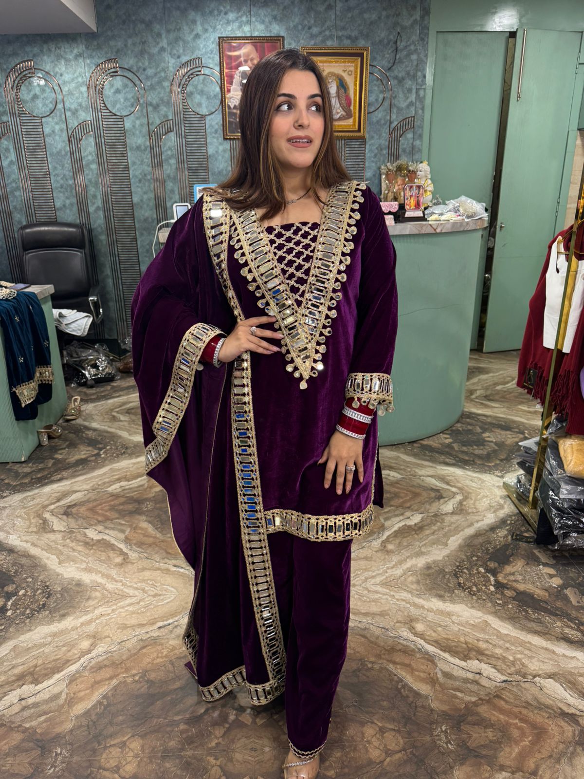 Niharika Mirror-Lace Kurti set