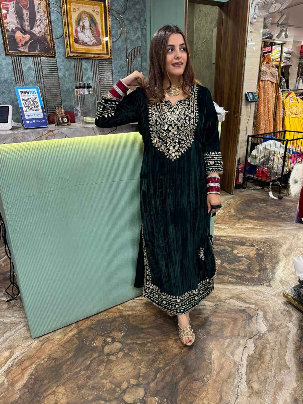 Niharika Velvet Embroidered dress