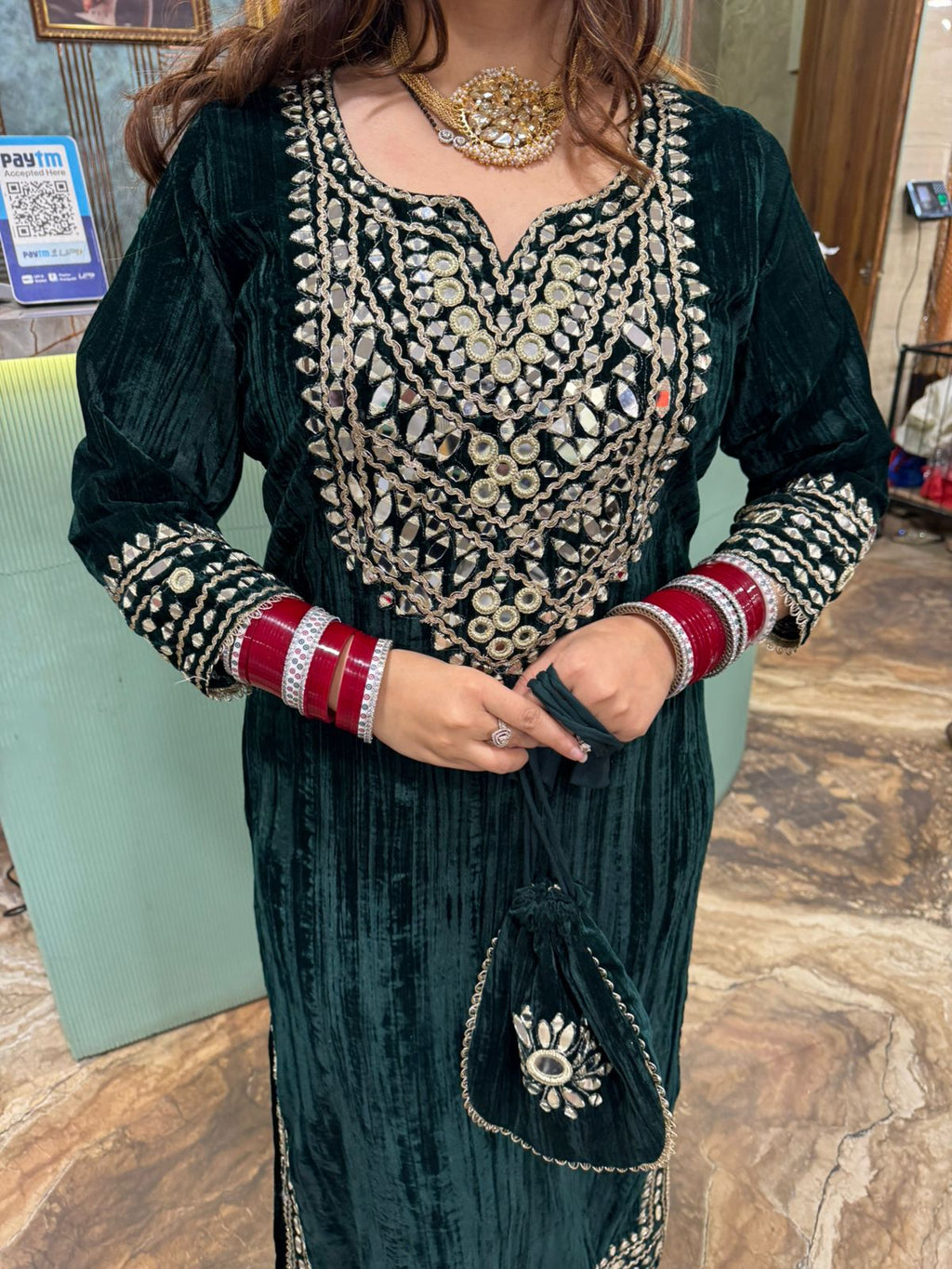 Niharika Velvet Embroidered dress