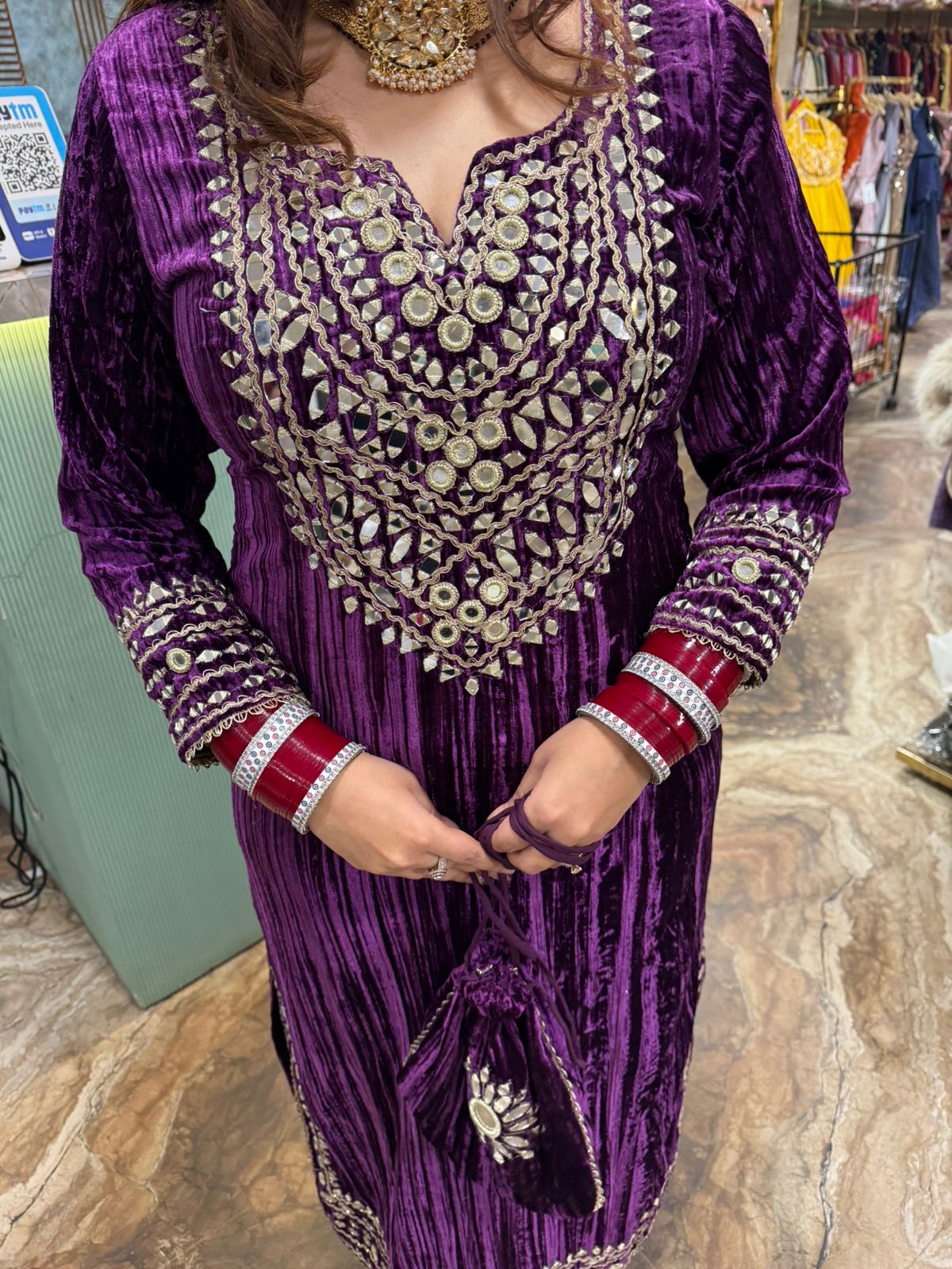 Niharika Velvet Embroidered dress