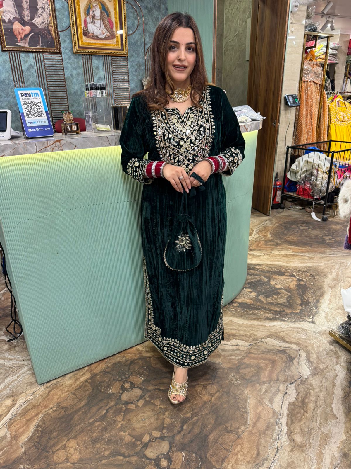 Niharika Velvet Embroidered dress