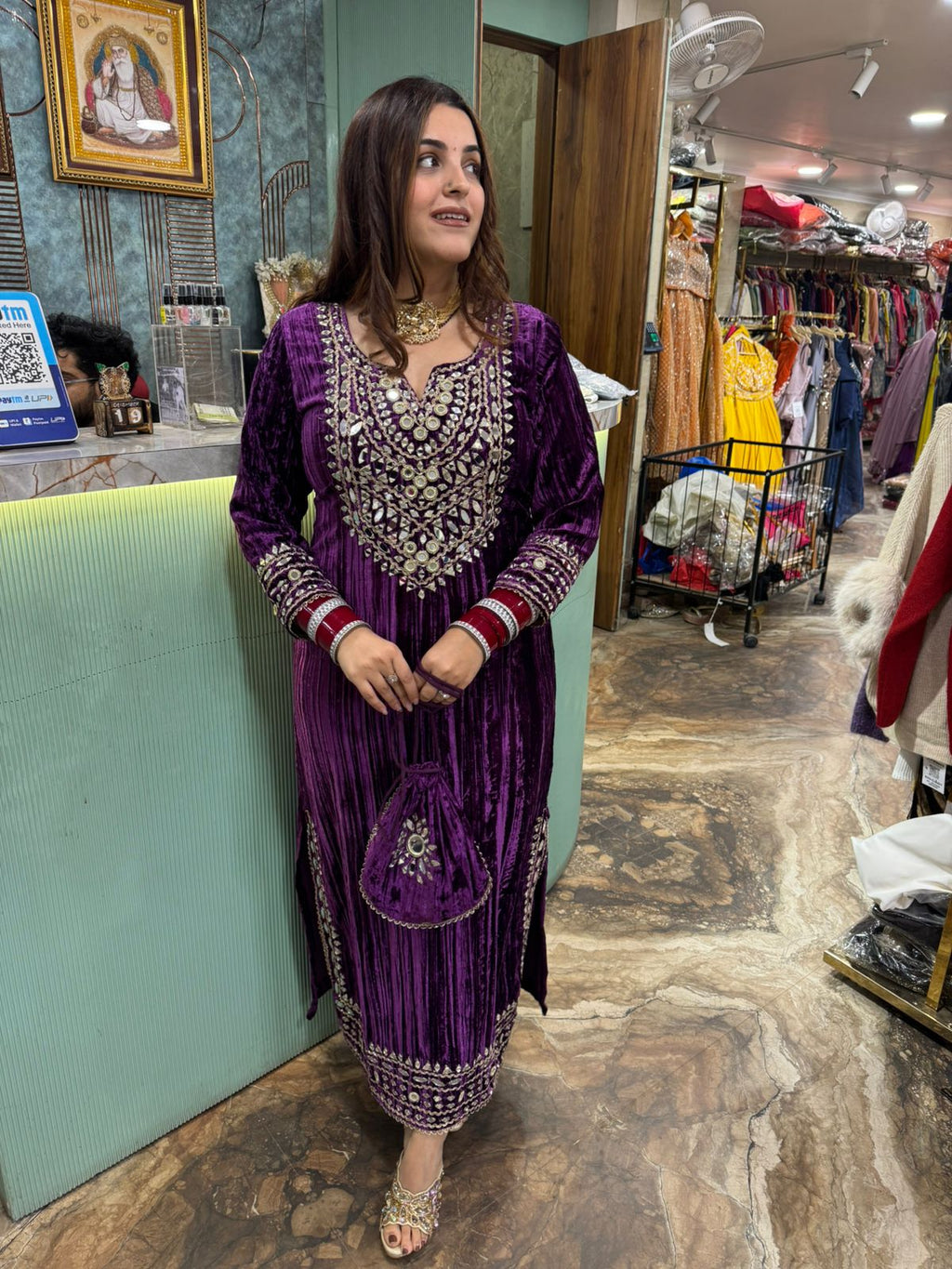 Niharika Velvet Embroidered dress