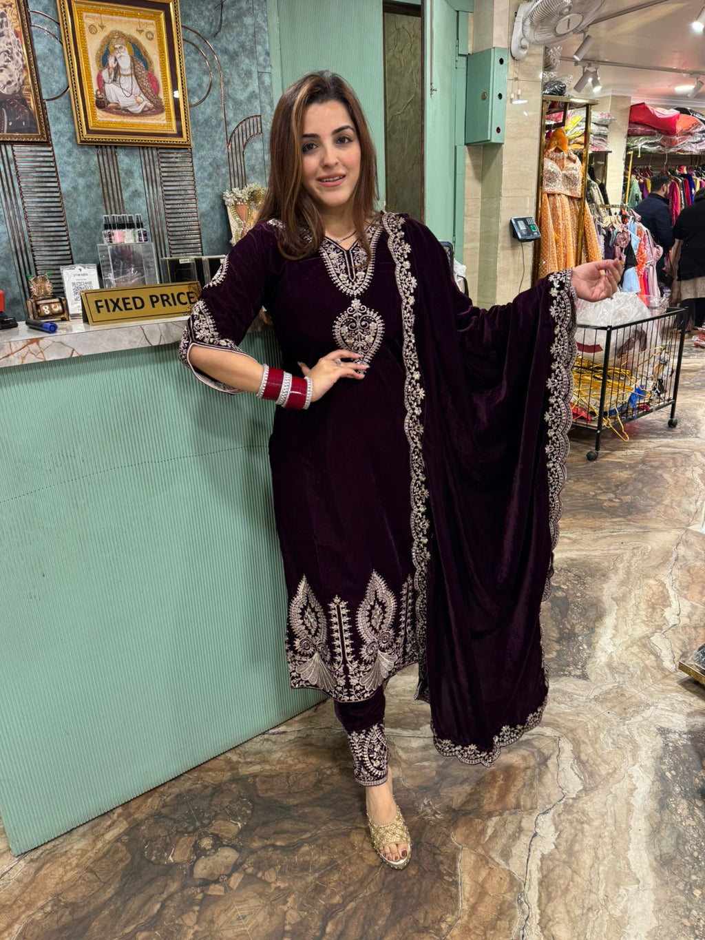 Nova royal Velvet suit Set