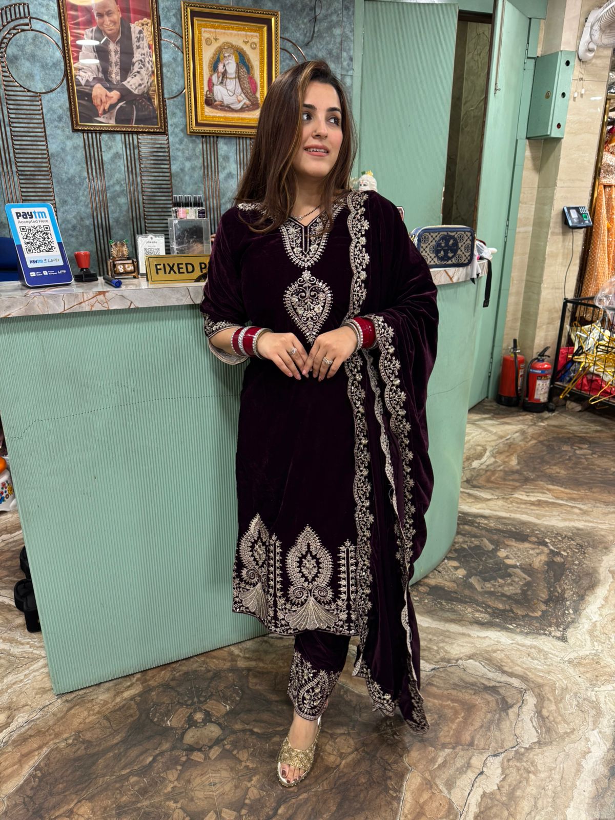 Nova royal Velvet suit Set