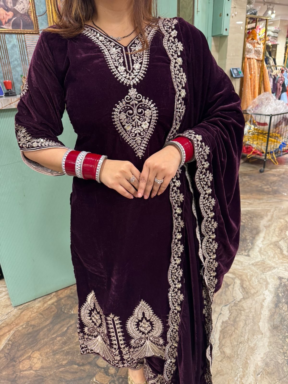 Nova royal Velvet suit Set