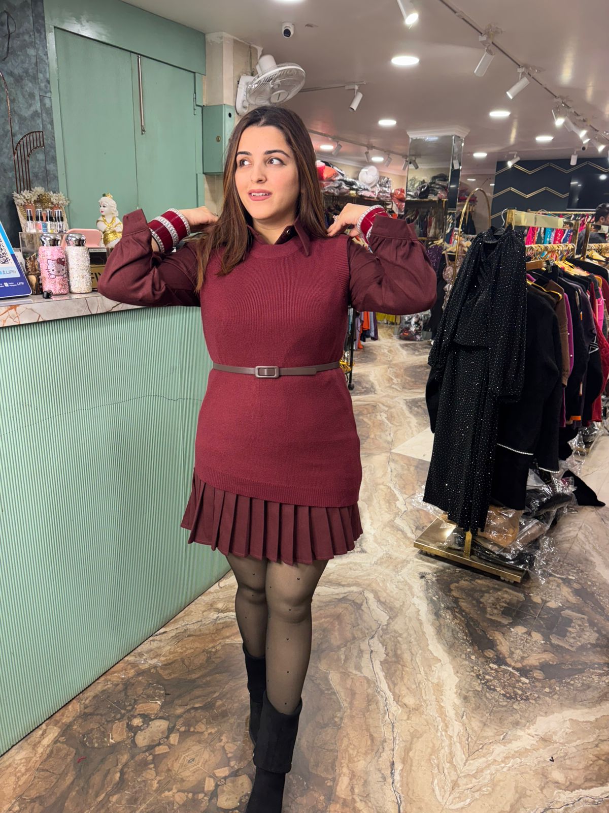 Bhavi Pleated Knit Dress