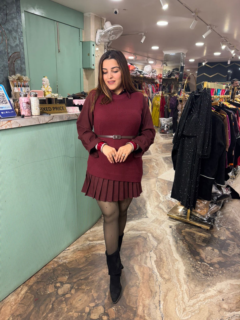 Bhavi Pleated Knit Dress