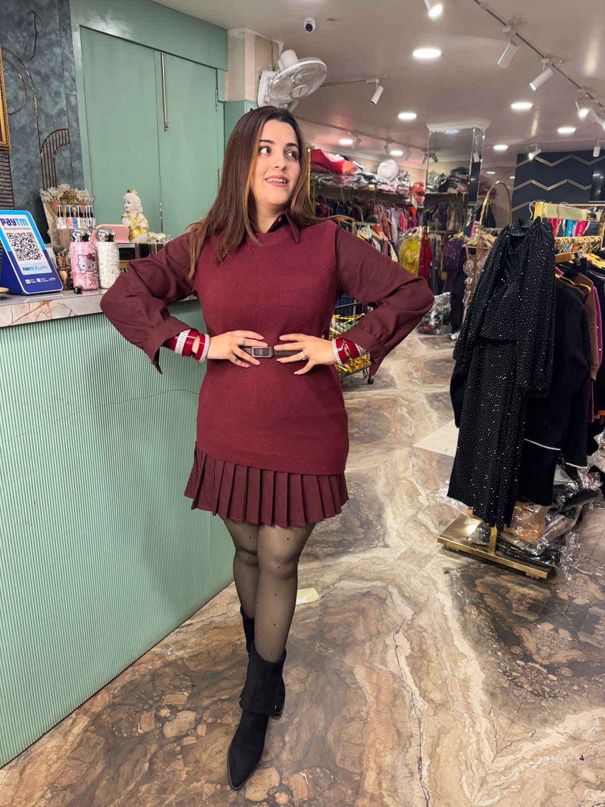 Bhavi Pleated Knit Dress