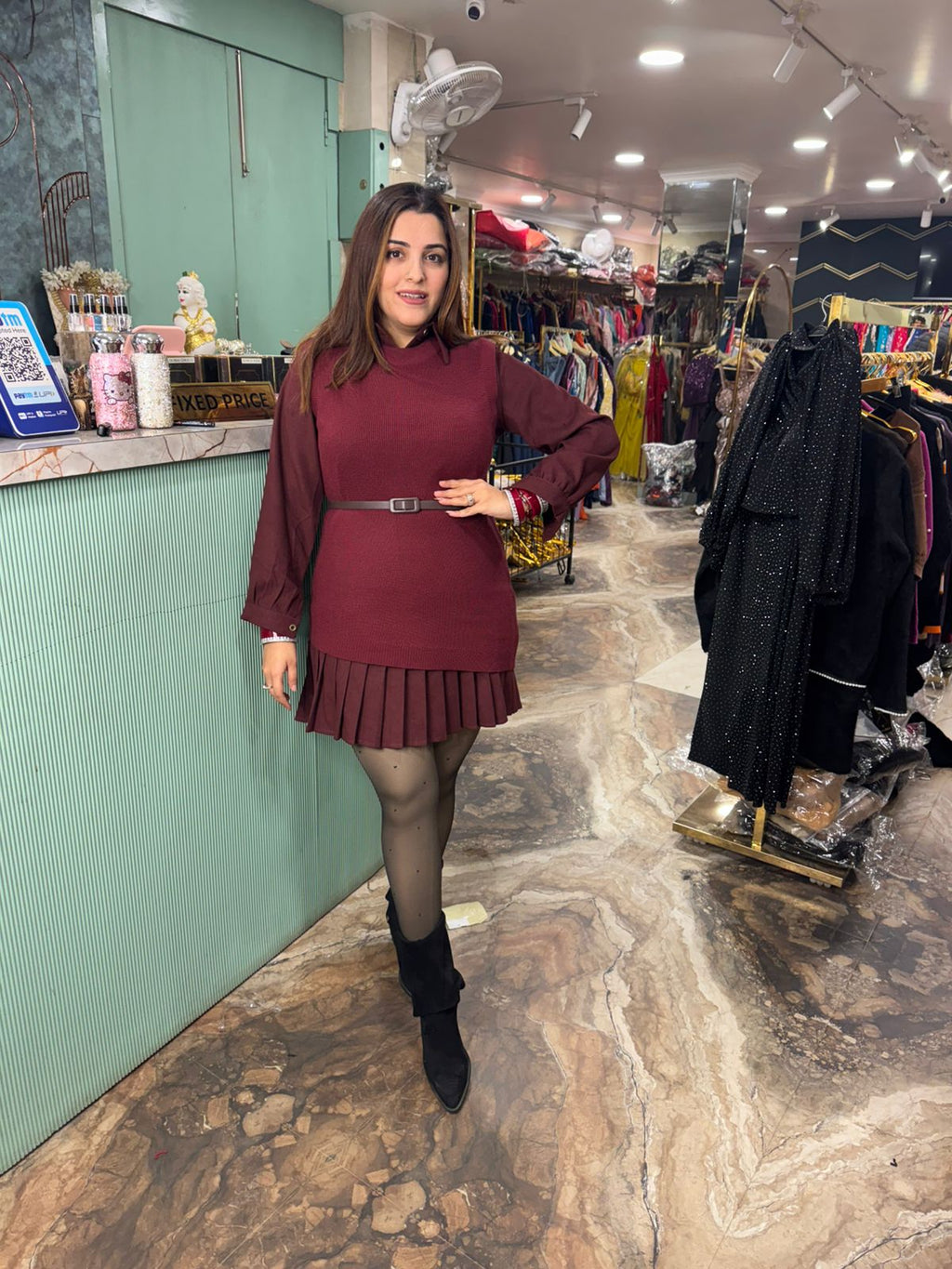 Bhavi Pleated Knit Dress