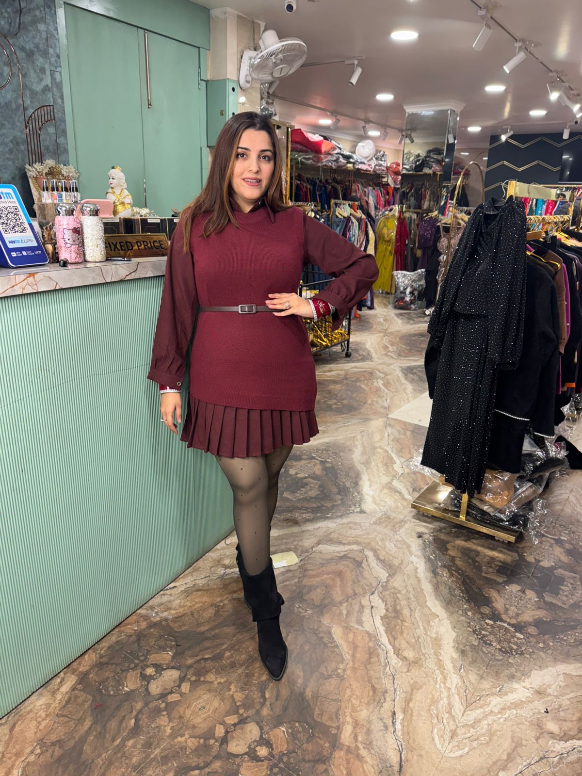 Bhavi Pleated Knit Dress