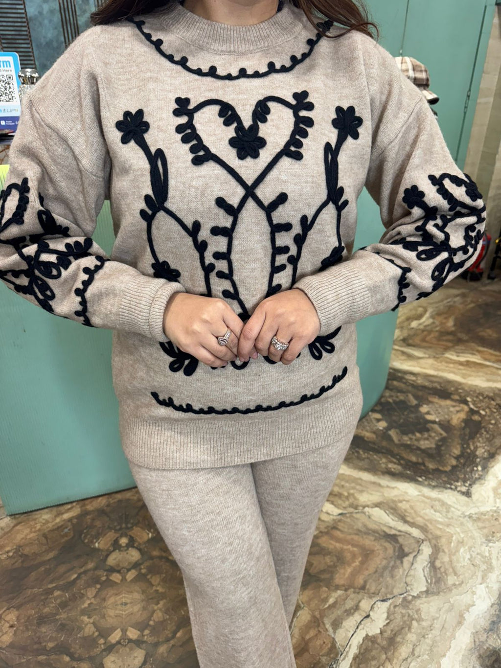 Sandy Bloom Embroidered Co-Ord Set