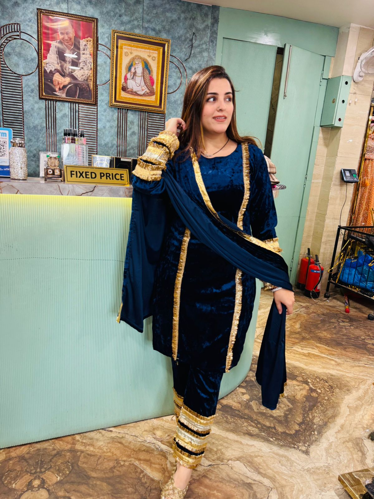 Shayera Velvet Kurti Set