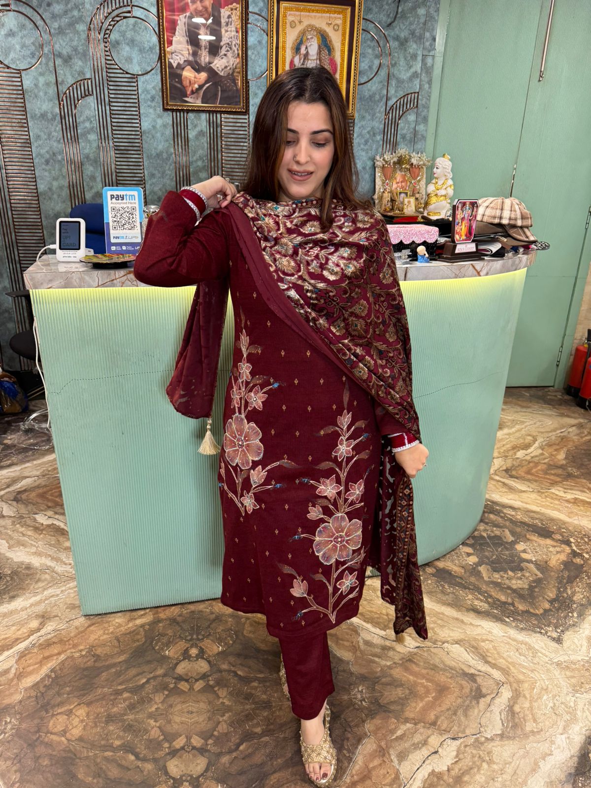 Isha Bloom Embroidered Set with Dupatta