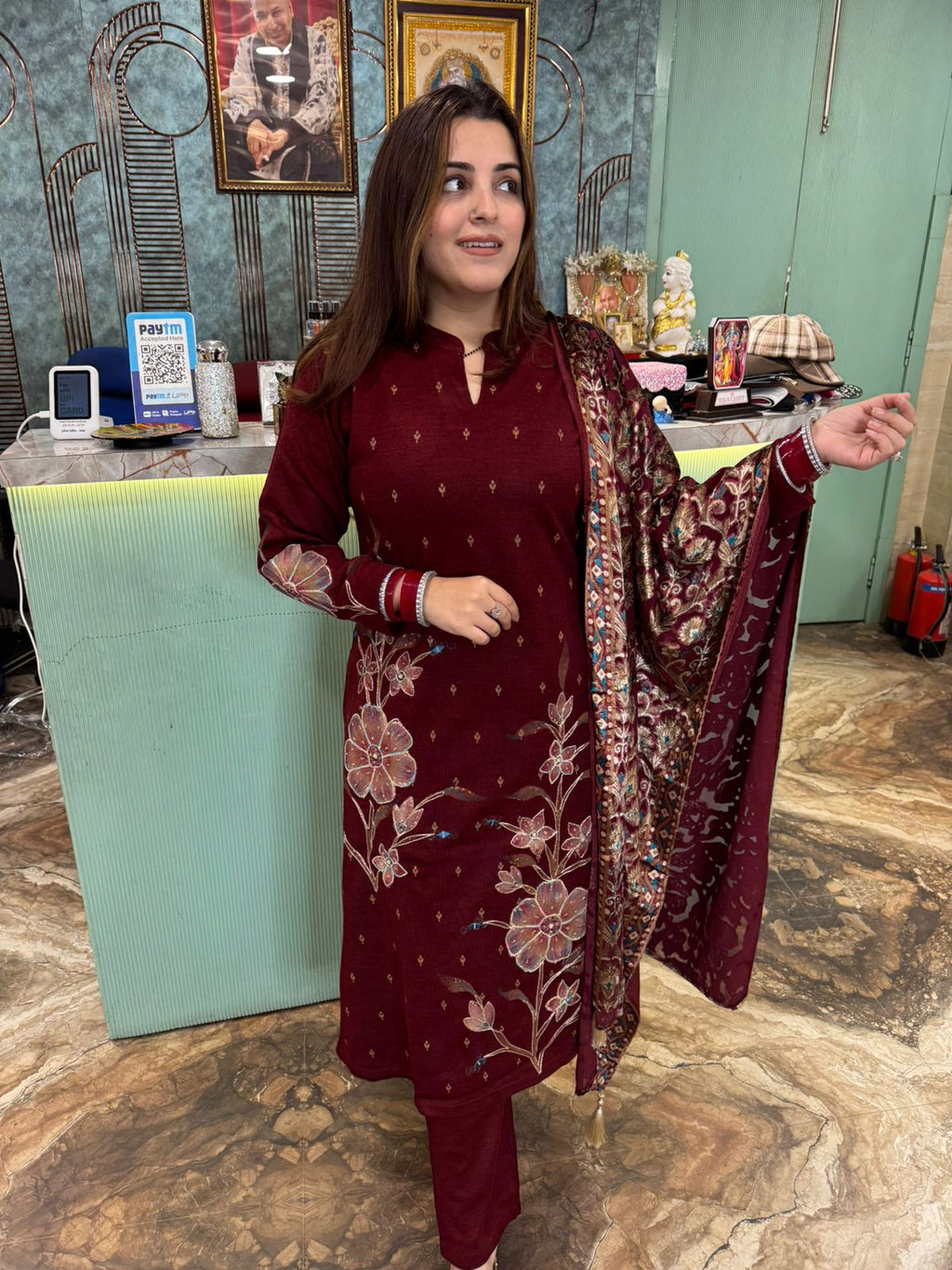 Isha Bloom Embroidered Set with Dupatta