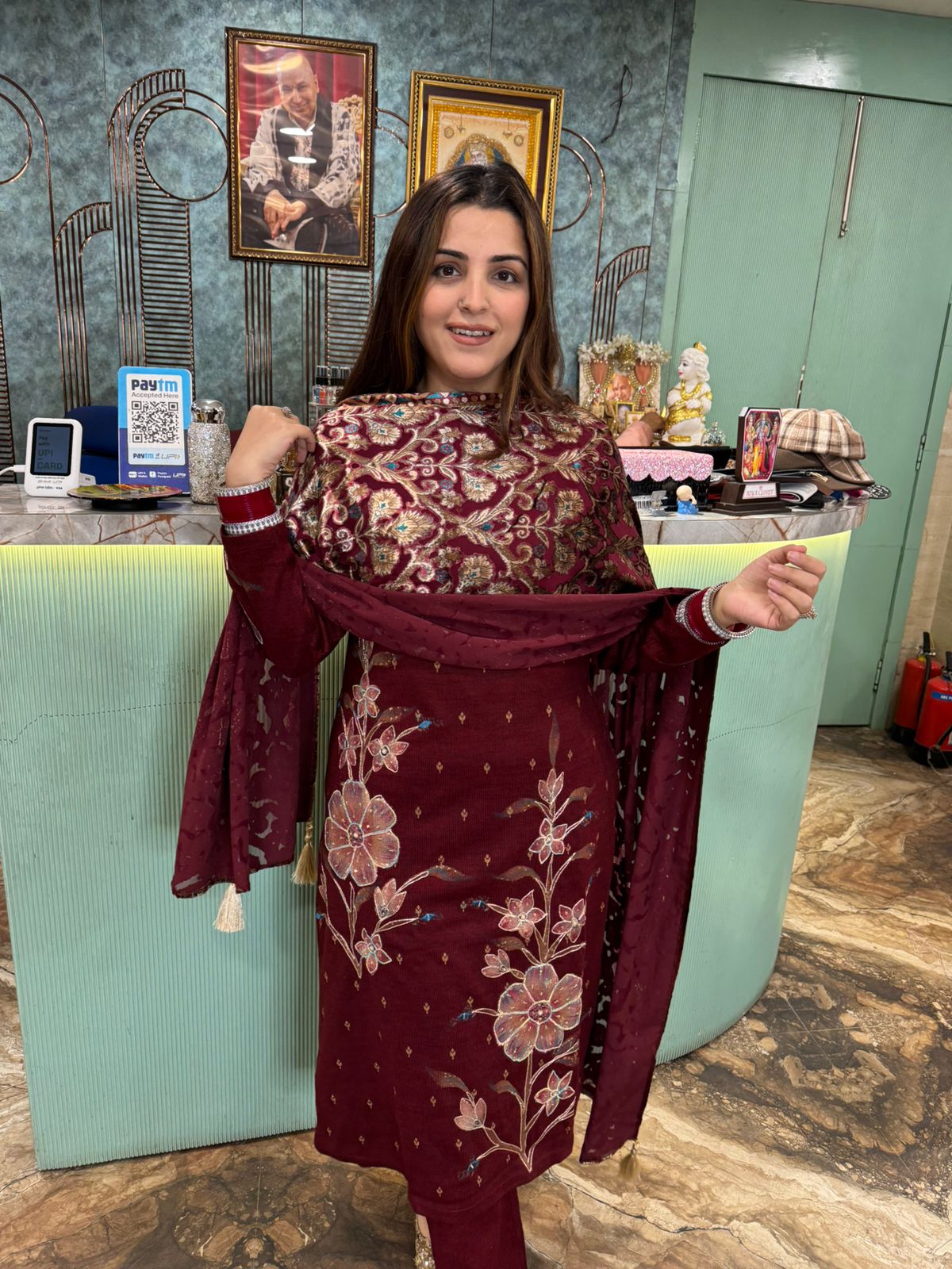 Isha Bloom Embroidered Set with Dupatta