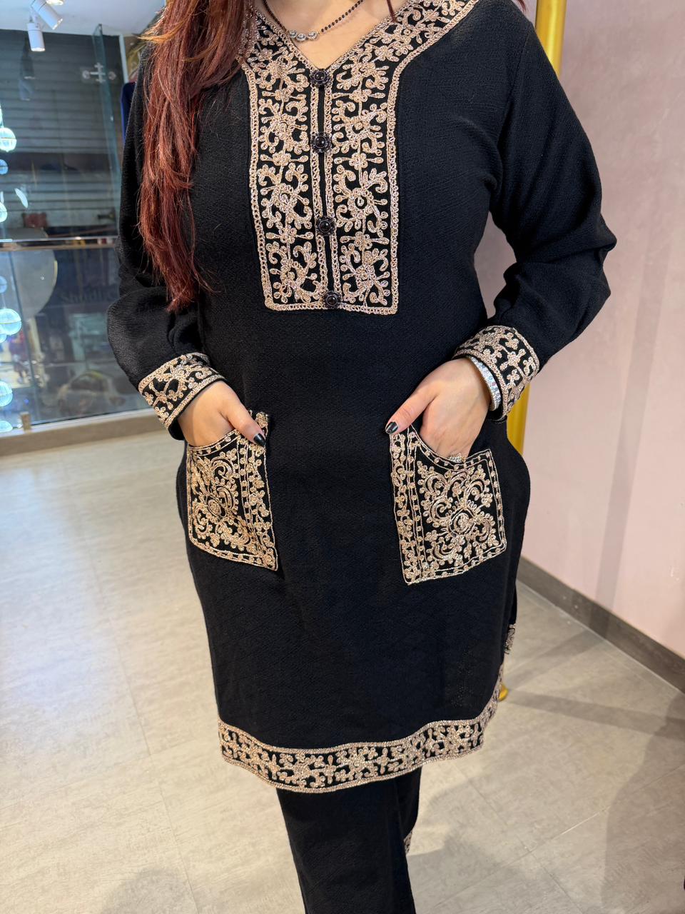 Akira Gold Embroidered cord set