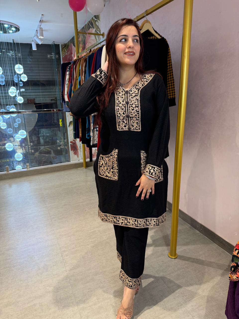 Akira Gold Embroidered cord set