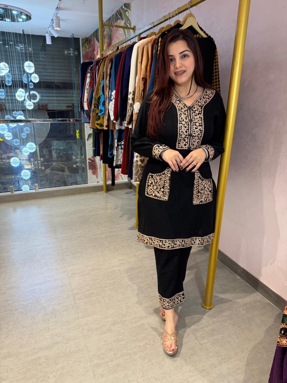 Akira Gold Embroidered cord set