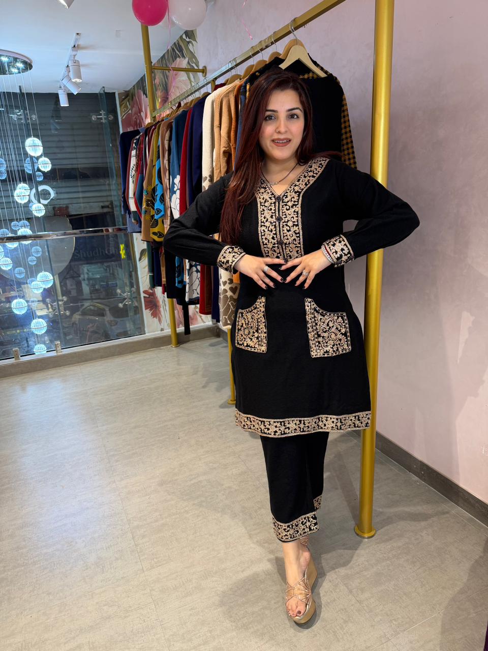 Akira Gold Embroidered cord set