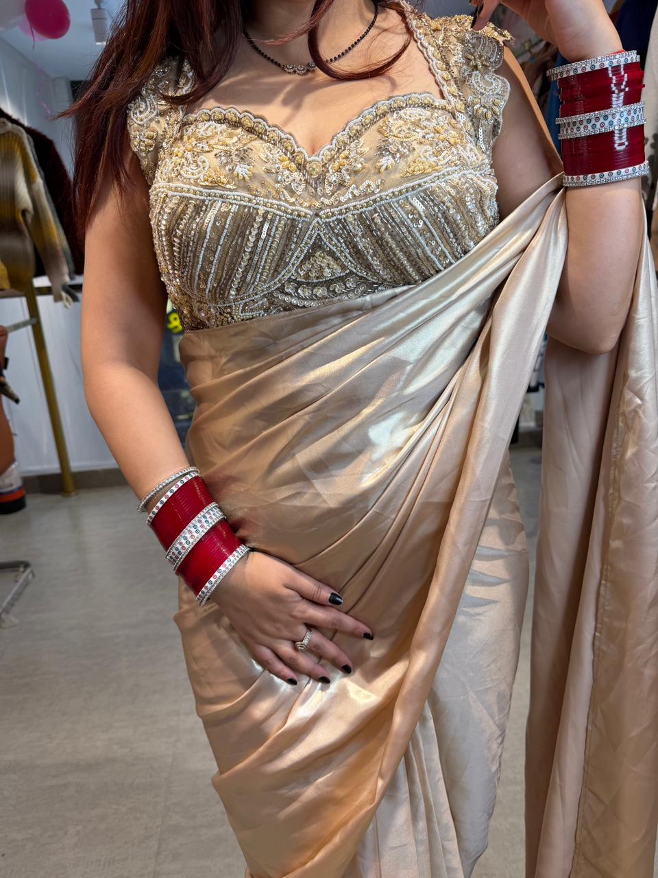 Shiriya Designer Shimmer Saree Set