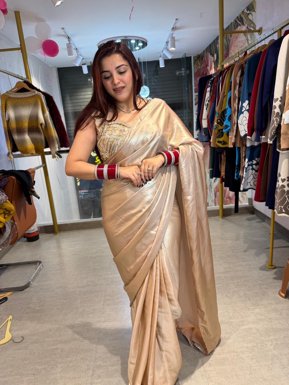 Shiriya Designer Shimmer Saree Set